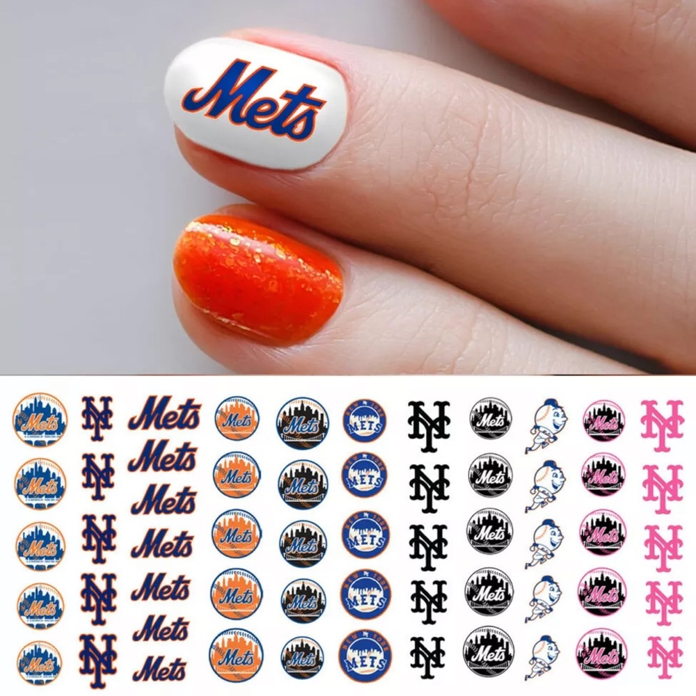 Nail decals Mets 💌BO/GO$6 ⚾️ NY Mets Water Transfer Nail Decals